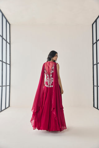 Gown for Indian Wedding - Pink Material Girl Evelina Gown by Seema Thukral at Mrs. G