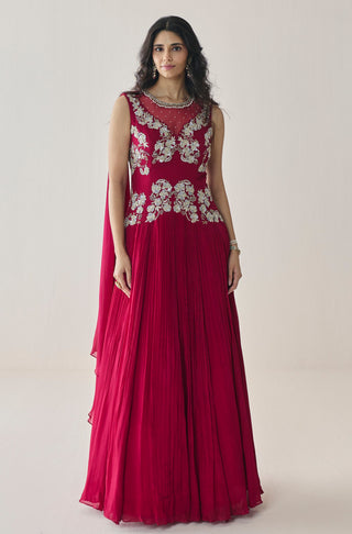 Gown for Indian Wedding - Pink Material Girl Evelina Gown by Seema Thukral at Mrs. G
