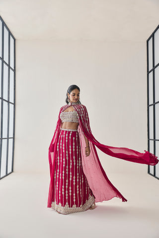 Skirt Set for Indian Wedding - Pink Material Girl Eleanor Skirt Set by Seema Thukral at Mrs. G