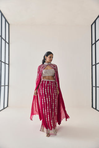 Skirt Set for Indian Wedding - Pink Material Girl Eleanor Skirt Set by Seema Thukral at Mrs. G