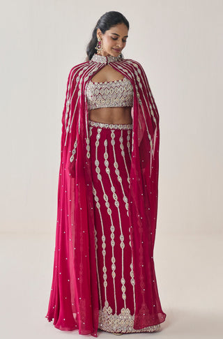 Skirt Set for Indian Wedding - Pink Material Girl Eleanor Skirt Set by Seema Thukral at Mrs. G