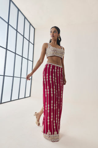 Skirt Set for Indian Wedding - Pink Material Girl Eleanor Skirt Set by Seema Thukral at Mrs. G