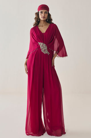 Jumpsuit for Indian Wedding - Pink Material Girl Daphne Jumpsuit by Seema Thukral at Mrs. G