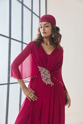 Jumpsuit for Indian Wedding - Pink Material Girl Daphne Jumpsuit by Seema Thukral at Mrs. G