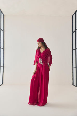 Jumpsuit for Indian Wedding - Pink Material Girl Daphne Jumpsuit by Seema Thukral at Mrs. G