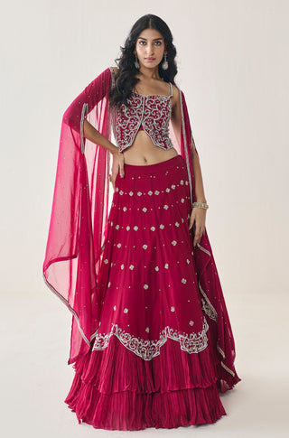 Lehenga Set for Indian Wedding - Pink Material Girl Fern Lehenga Set by Seema Thukral at Mrs. G