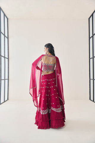 Lehenga Set for Indian Wedding - Pink Material Girl Fern Lehenga Set by Seema Thukral at Mrs. G
