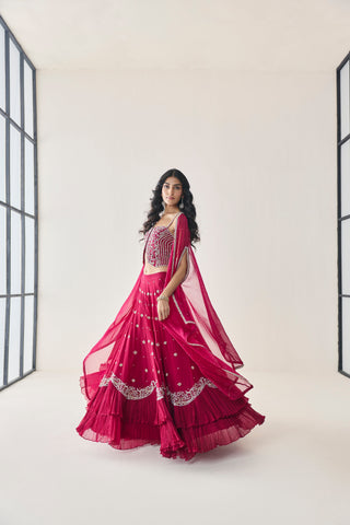 Lehenga Set for Indian Wedding - Pink Material Girl Fern Lehenga Set by Seema Thukral at Mrs. G