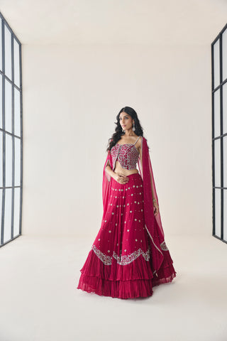 Lehenga Set for Indian Wedding - Pink Material Girl Fern Lehenga Set by Seema Thukral at Mrs. G
