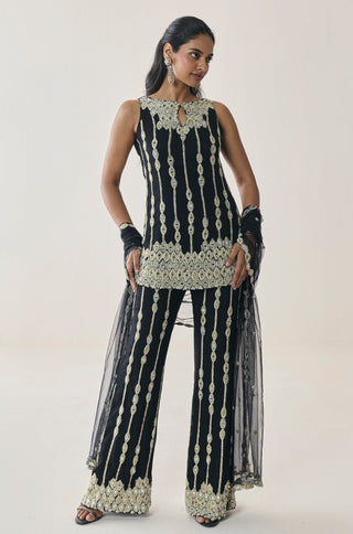 Co-ord Set for Indian Wedding - Black Material Girl Laurel Co-ord Set by Seema Thukral at Mrs. G