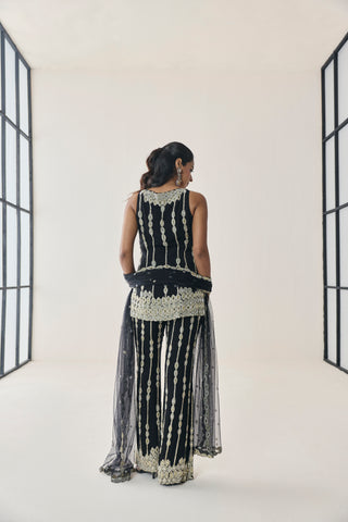 Co-ord Set for Indian Wedding - Black Material Girl Laurel Co-ord Set by Seema Thukral at Mrs. G