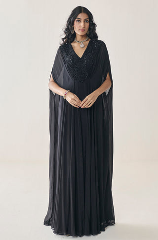 Kaftan for Indian Wedding - Black Material Girl Liora Kaftan by Seema Thukral at Mrs. G