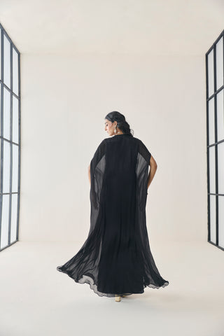 Kaftan for Indian Wedding - Black Material Girl Liora Kaftan by Seema Thukral at Mrs. G