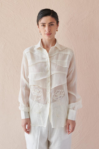 Shirt Contemporary Wear - Ivory Moon Ripple by The Loom Art