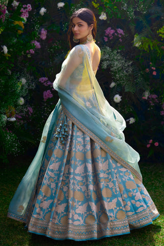 Lehenga Set for Indian Wedding – Spray Green Lurex by Shyam Narayan Prasad