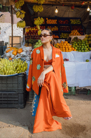 Jacket Set for Indian Wedding - Orange is an Island Jacket Set by The Little Black Bow at Mrs. G
