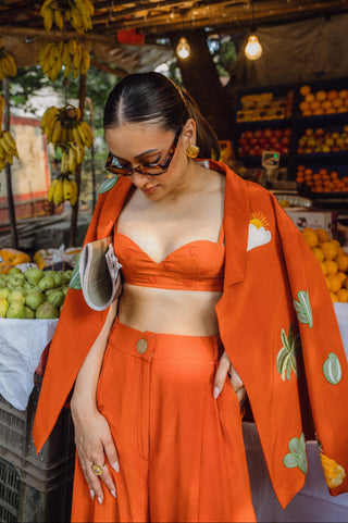 Jacket Set for Indian Wedding - Orange is an Island Jacket Set by The Little Black Bow at Mrs. G
