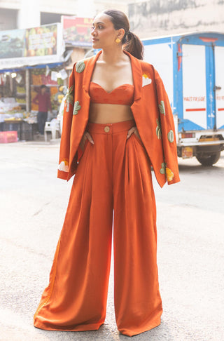 Jacket Set for Indian Wedding - Orange is an Island Jacket Set by The Little Black Bow at Mrs. G