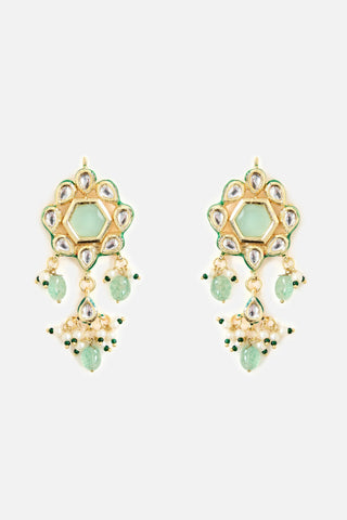 Choker Set Indian Wedding Green Bead Polki Necklace by Vivinia by Vidhi Mehra