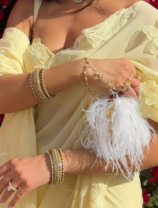 Yellow Saree Set for Indian Wedding - Floral Grace by The Little Black Bow