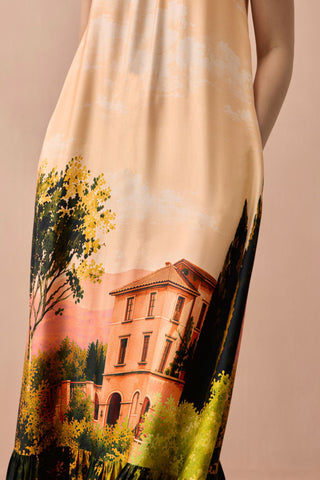 Maxi Dress for Contemporary Wear - Peach Winter Toscana Maxi Dress by Zazu at Mrs. G