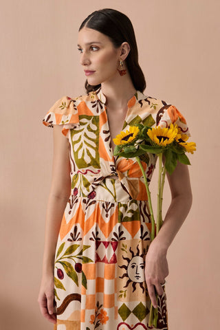 Maxi Dress for Contemporary Wear - Terracotta Winter Frida Maxi Dress by Zazu at Mrs. G