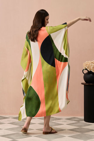 Kaftan Dress for Contemporary Wear - Olive Winter Calder Kaftan Dress by Zazu at Mrs. G