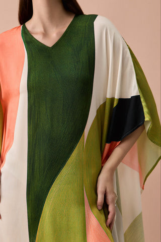 Kaftan Dress for Contemporary Wear - Olive Winter Calder Kaftan Dress by Zazu at Mrs. G