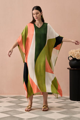 Kaftan Dress for Contemporary Wear - Olive Winter Calder Kaftan Dress by Zazu at Mrs. G