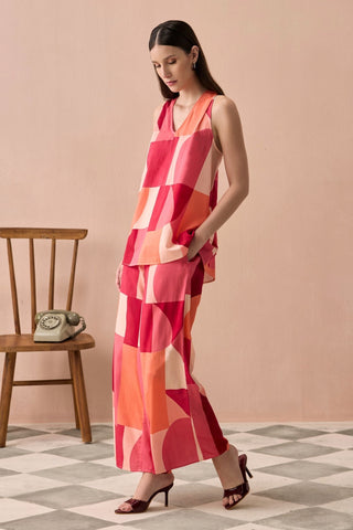 Co-ord Set for Contemporary Wear - Blush Winter Bordeaux Co-ord Set by Zazu at Mrs. G