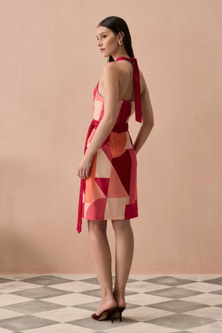 Short Dress for Contemporary Wear - Blush Winter Bordeaux Short Dress by Zazu at Mrs. G