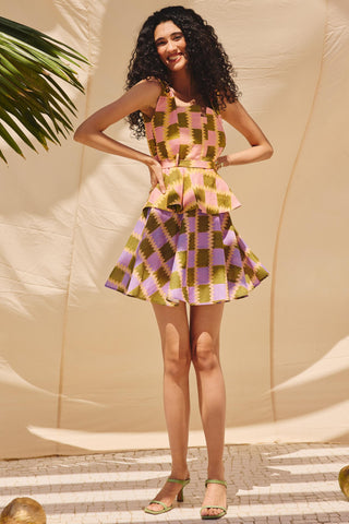 Multicolor pop blocks art zip co-ord set