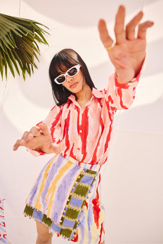 Green spectrum art zip co-ord set