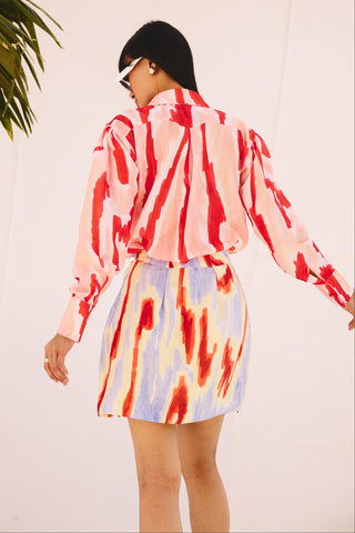 Green spectrum art zip co-ord set