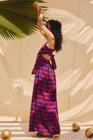 Multicolor cherry sherry art zip dress