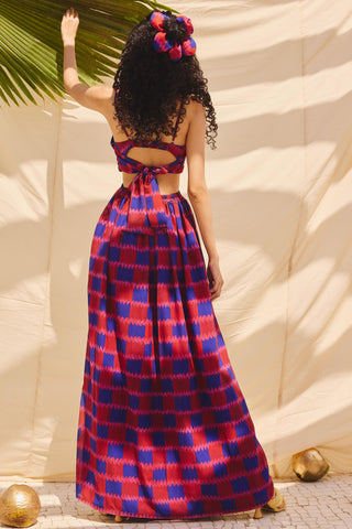 Multicolor cherry sherry art zip dress