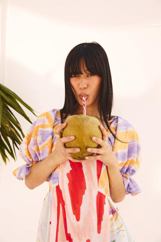 Green palette play art zip dress