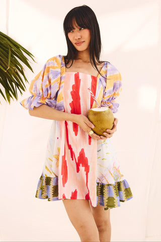 Green palette play art zip dress