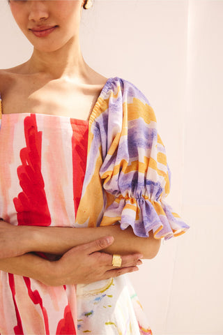 Green palette play art zip dress