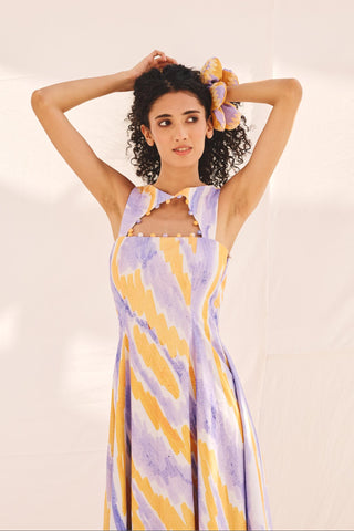 Green campus crush art zip dress