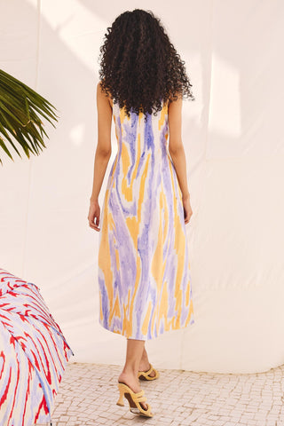 Green campus crush art zip dress