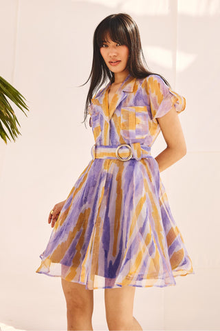 Green back to school art zip dress