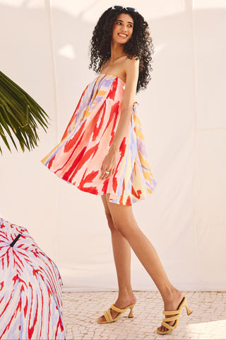 Green doodle dream art zip dress