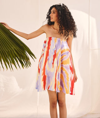 Green doodle dream art zip dress