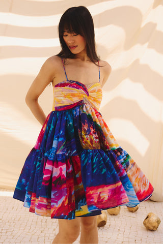 Multicolor starlit twirl art zip dressMulticolor starlit twirl art zip dress